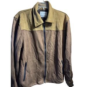Outlander Craft & Flow Men’s Large Brown Full Zip Polyester Jacket Suede Feel
